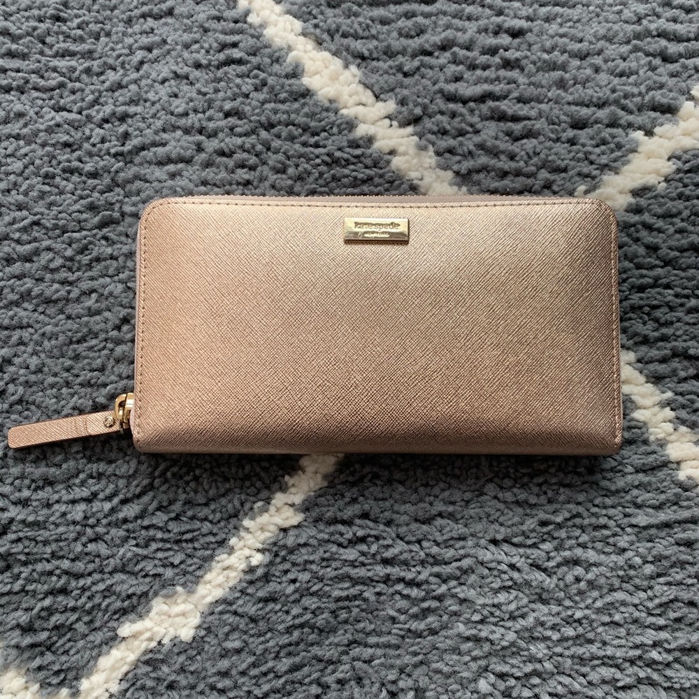 Rose gold Kate Spade continental wallet